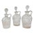 Set of 3 Antique Late 19th Century Brilliant Cut Glass Decanters With Ball Stoppers and Loop Handles – Abp Style For Sale