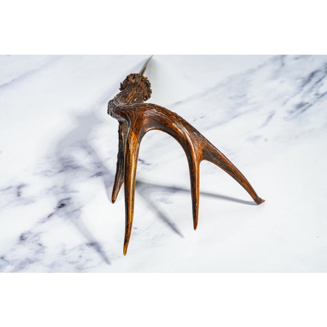 Impressive Large Antler Brass Desk Letter Opener Rustic Home Office Decor For Sale - Image 4 of 12