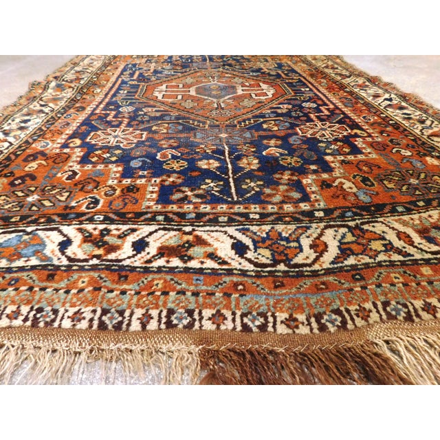 Authentic Antique Hand-Knotted Persian Tribal Qashqai Rug. For Sale - Image 14 of 18