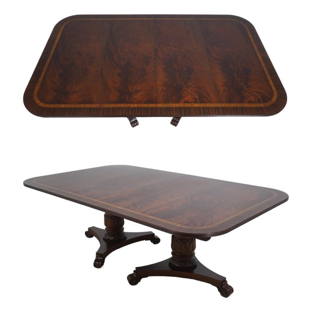 Regency Style Flame Mahogany Dining Room Table For Sale
