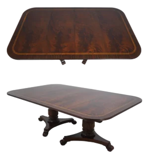 Regency Style Flame Mahogany Dining Room Table