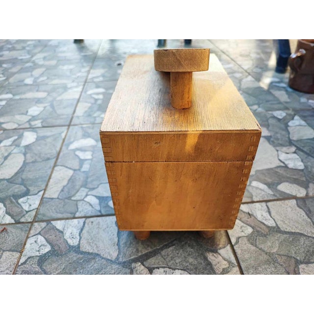 Vintage Wooden Shoe Shine Cabinet, 1960s For Sale - Image 6 of 7
