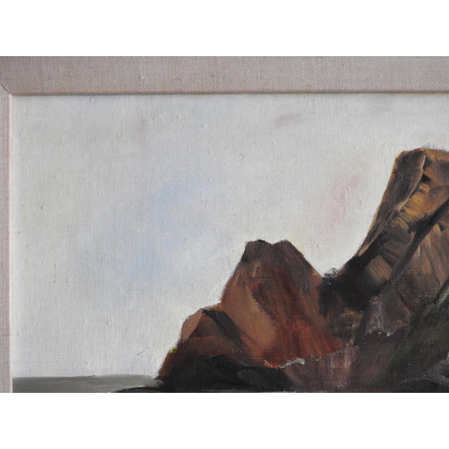 Vintage Original Pacific Coast Oil Painting by Raymond Zurfluh For Sale - Image 9 of 11