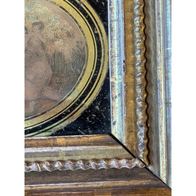 Circa 1800 Salem Massachusetts Derby Family Watercolor With Black Eglomise & Gilt Details For Sale - Image 9 of 11