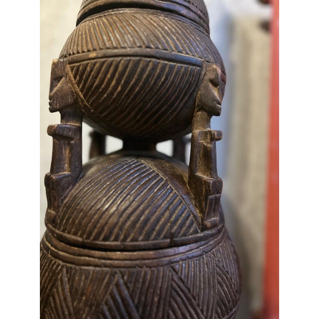 Tan Large Dogon Wooden Tobacco Pot, Mali, 1920s For Sale - Image 8 of 10