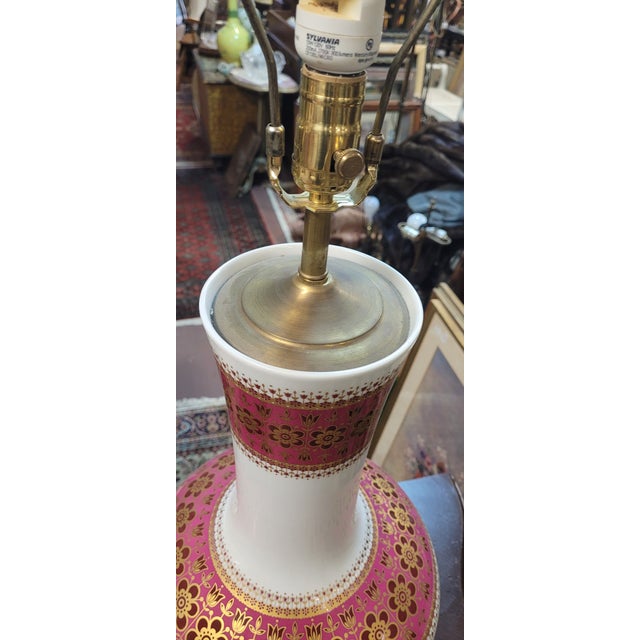 Hot Pink 1960s Mid Century Modern Bavarian Tischvase Lamps - Pair For Sale - Image 8 of 11