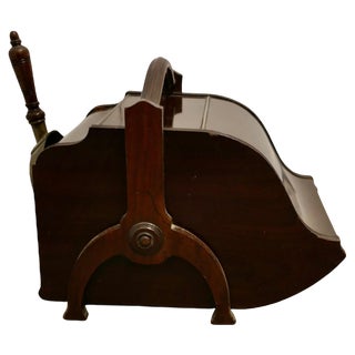 Victorian Double Ended Coal Box with Liner and Shovel, 1880s For Sale