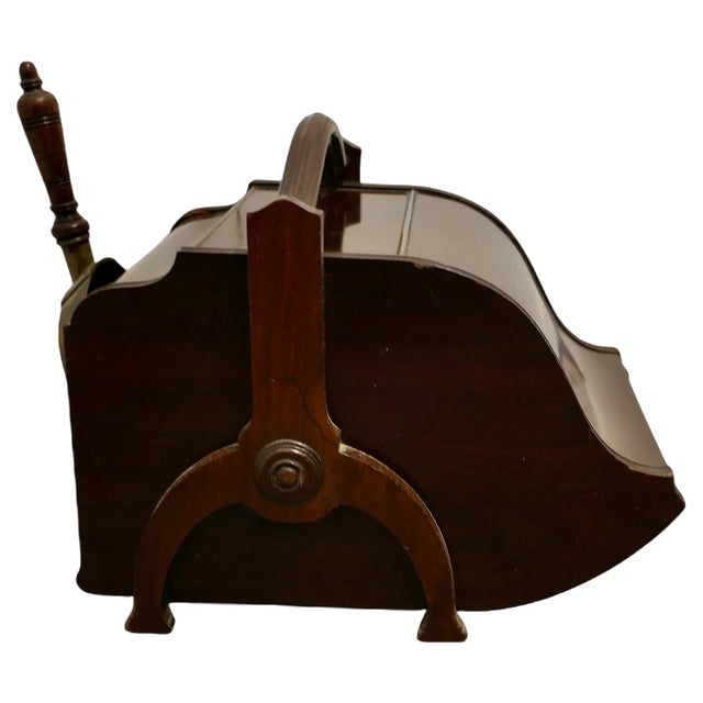 Victorian Double Ended Coal Box with Liner and Shovel, 1880s For Sale