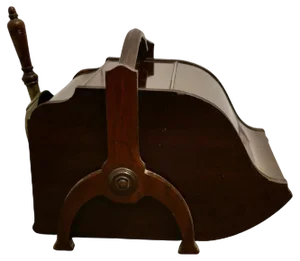 Victorian Double Ended Coal Box with Liner and Shovel, 1880s