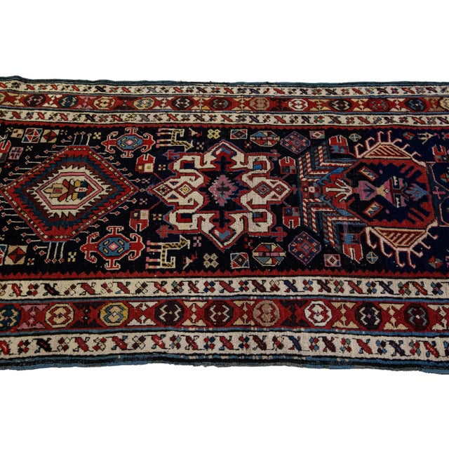 Blue Antique North West Persian Wool Runner With Tribal Motif For Sale In New York - Image 6 of 11