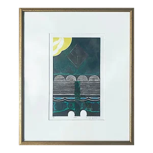 Kenji Yoshida "Oribe" Woodblock Print, 3/30 Signed, 1968