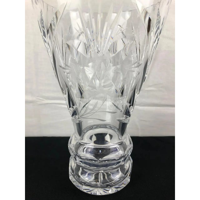 French Hand Cut Crystal Vase For Sale - Image 4 of 7