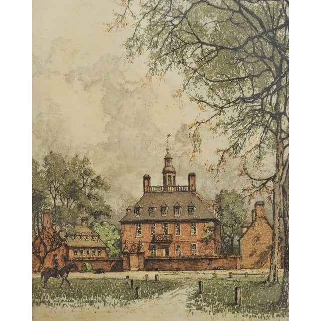 Set of 3 Josef Eidenberger Williamsburg Architectural Etchings 1977 For Sale - Image 10 of 18