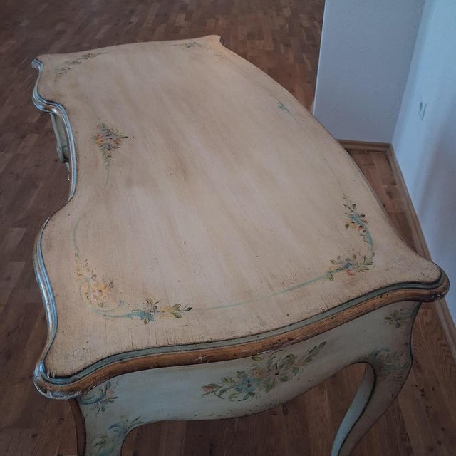 Louis XV Style Hand-Painted Lady's Writing Desk in Beech, France, 1930s For Sale - Image 17 of 18