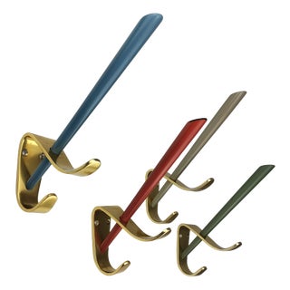 Mid-Century Aluminum Coat Hooks, 1950s, Set of 4 For Sale