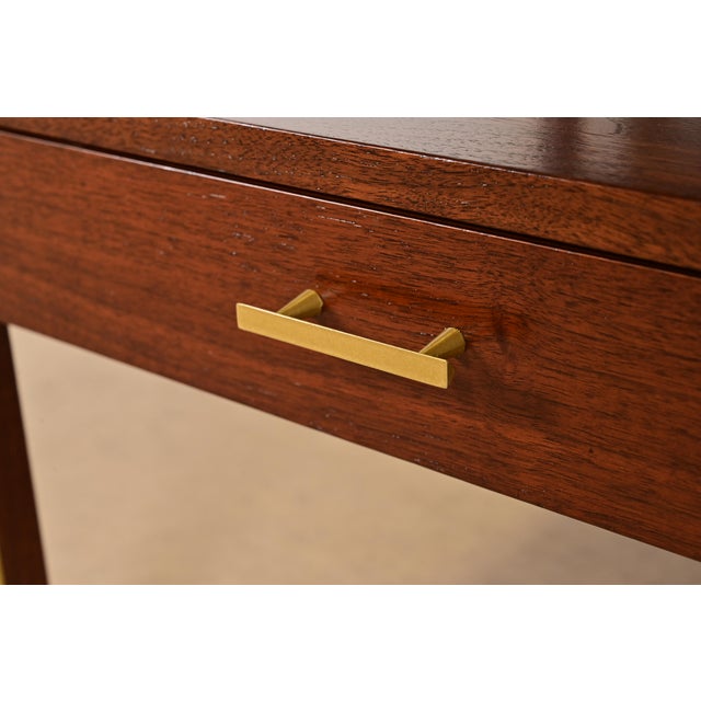 Brown Paul McCobb for Calvin Furniture Linear Group Walnut Two-Tier Nightstand, Newly Refinished For Sale - Image 8 of 14