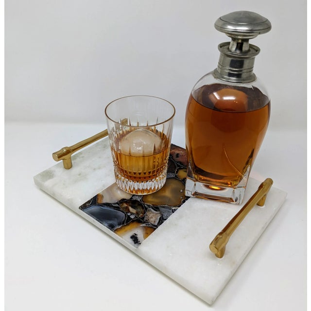 Regency Agate and Marble Bar and Vanity Tray For Sale - Image 10 of 13