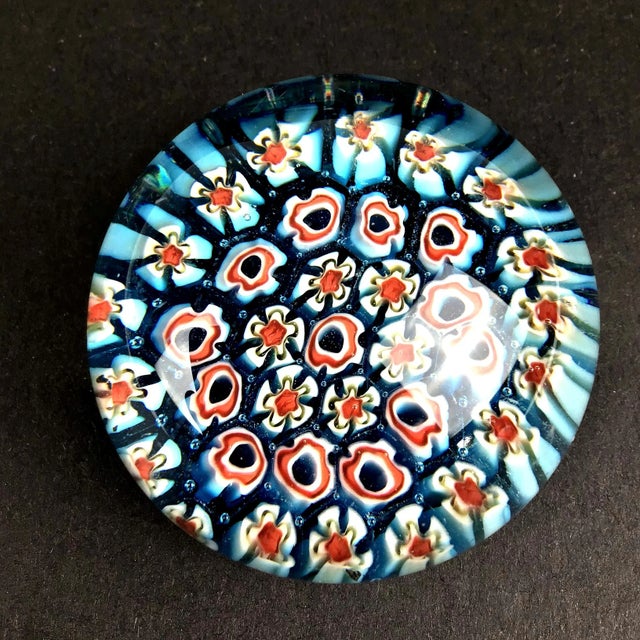 1980s 1980s Italian Milleflora Round Glass Paperweight For Sale - Image 5 of 10
