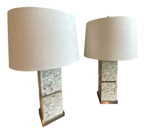Allison K West Mother of Pearl Thumbprints Table Lamp M