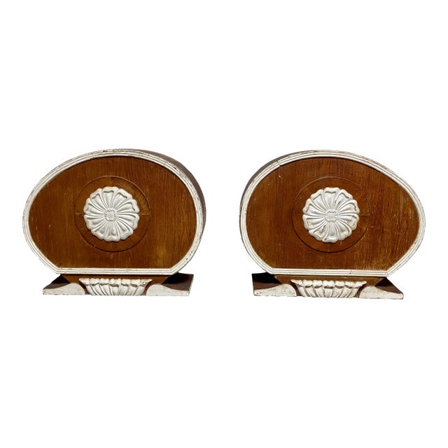 19th C. Canopy Bed Corona / Pelmet / Architectural Cornice Crowns - Pair For Sale