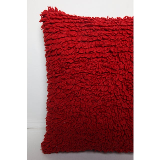 Handmade Boho Chic Organic Wool Pillow -20'' X 20'' For Sale - Image 4 of 8