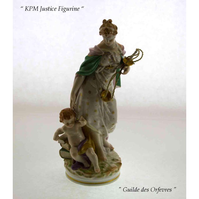 Mediterranean 1960’s Vintage KPM Hand Crafted Figurine-Justice For Sale - Image 3 of 11