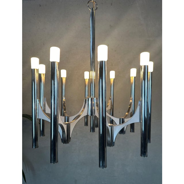 1960s Vintage Orbit Chandelier by Gaetano Sciolari, 1960s For Sale - Image 5 of 10