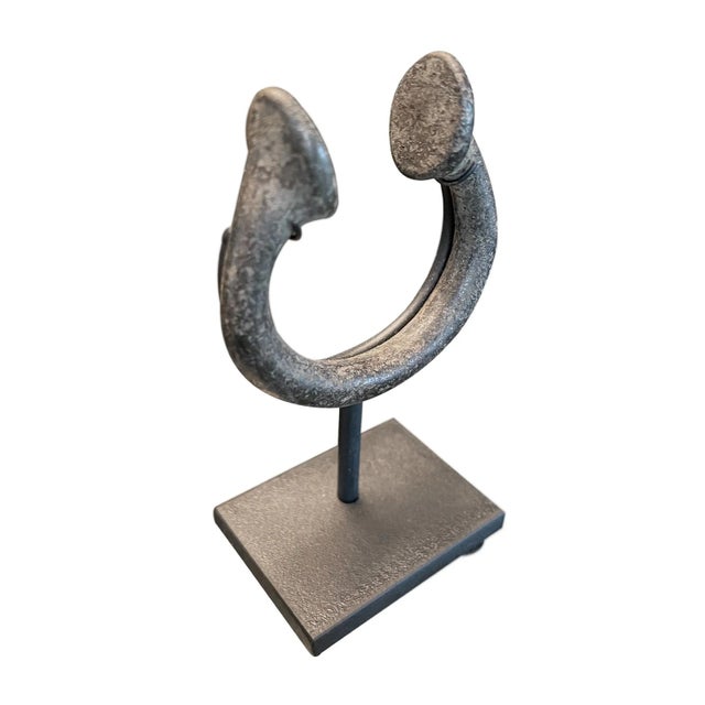 Green Antique African Bronze Manilla Mounted Currency Forms- a Set of 3 For Sale - Image 8 of 8