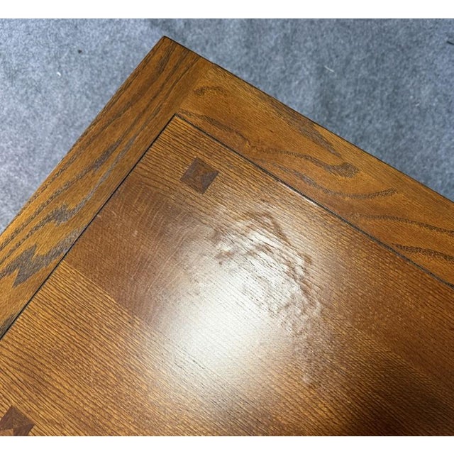 Late 20th Century Oak Mission Style Side Table For Sale - Image 11 of 11