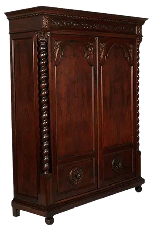 Renaissance Revival Wardrobe in Carved Walnut, 1890s