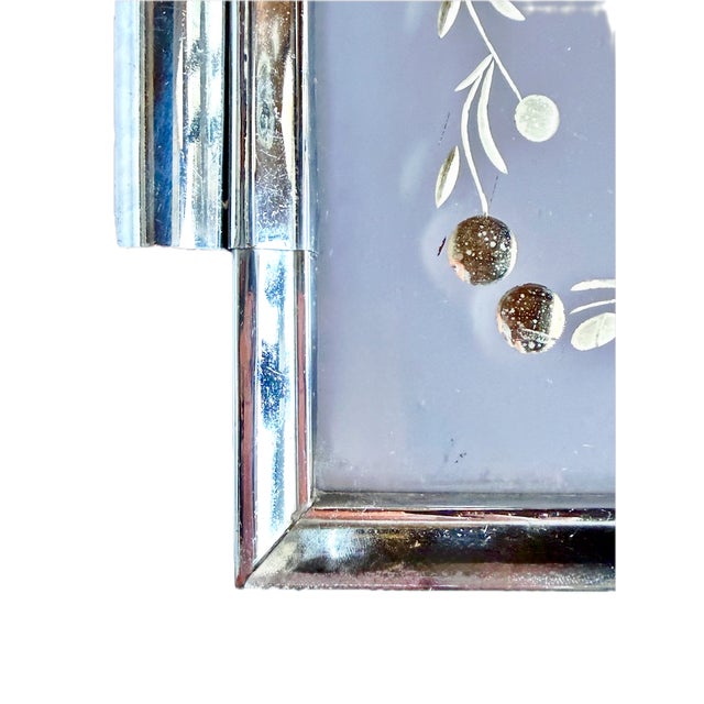 Vintage Art Deco Stylized Floral Serving Tray For Sale - Image 4 of 7