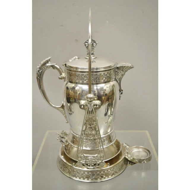 Antique Wilcox Silver Plated Victorian Ornate Tilt Stand Water Lemonade Pitcher For Sale - Image 12 of 12