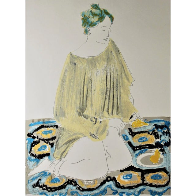 This artwork "Mujere" c.1960 is an original color silkscreen by noted Argentinian artist Raul Soldi, 1905-1994. It is hand...