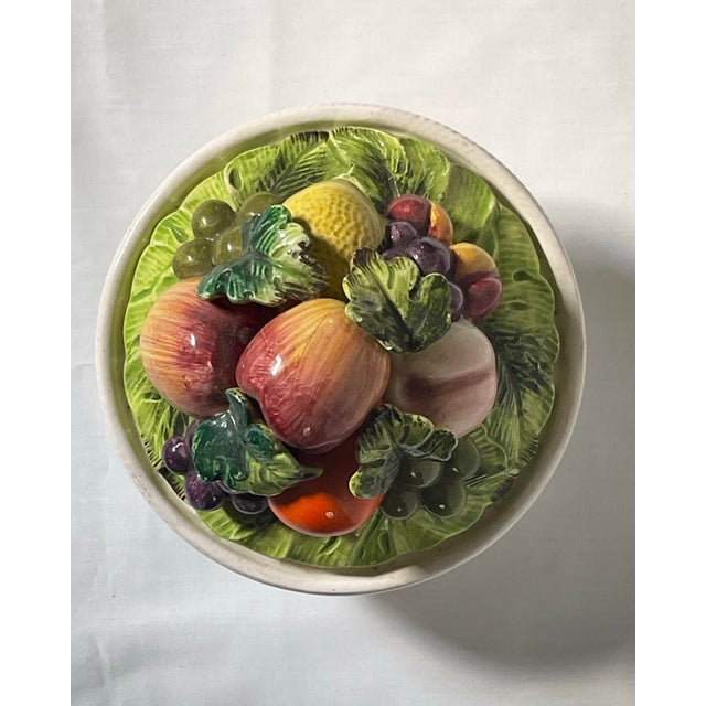 White Vintage Fruit Pyramid Decorative Bowl For Sale - Image 8 of 11