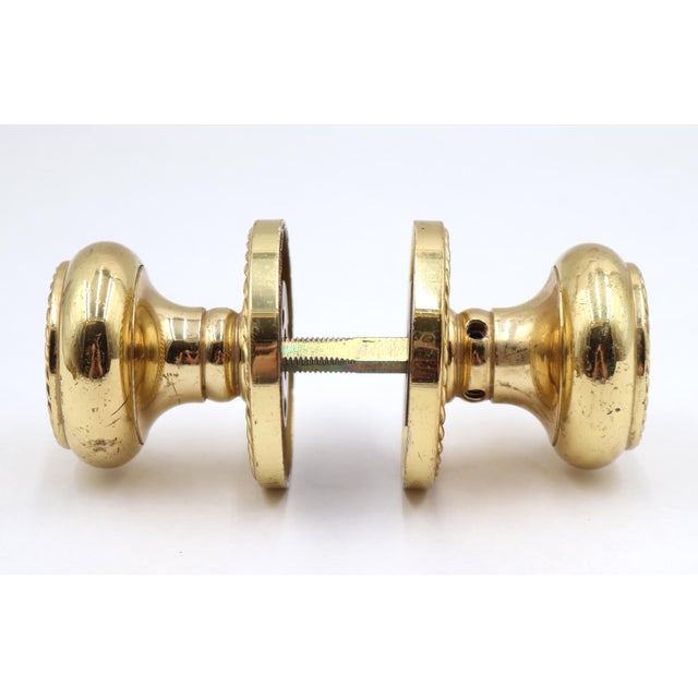 Reclaimed Traditional Cast Brass Rope Door Knobs For Sale - Image 4 of 6