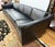 Large Vintage Mid Century Modern Black Naugahyde Sofa For Sale - Image 9 of 9