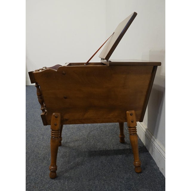 Brown Ethan Allen / Baumritter Solid Hard Rock Maple Colonial Early American 17x25" Accent Dough Box End Table 2548 For Sale - Image 8 of 9