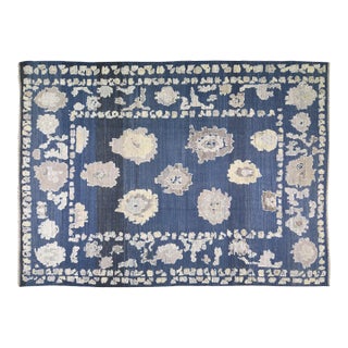 1990s Turkish Oushak Hand Knotted Rug With Soft Texture,10'2"X13'9" For Sale