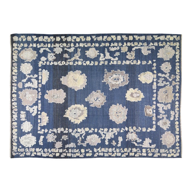 1990s Turkish Oushak Hand Knotted Rug With Soft Texture,10'2"X13'9" For Sale