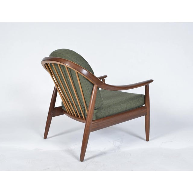 Vintage Spindle Back Lounge Chair in Teak and Wool by Greaves & Thomas England, 1960s For Sale - Image 4 of 18