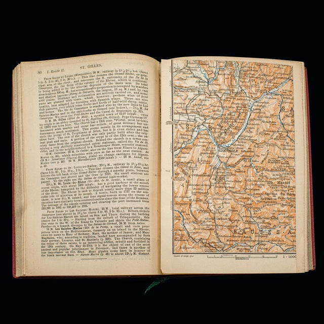 Small Antique Baedeker's South Eastern France Guide Book, Provence, Travel Maps For Sale - Image 9 of 12
