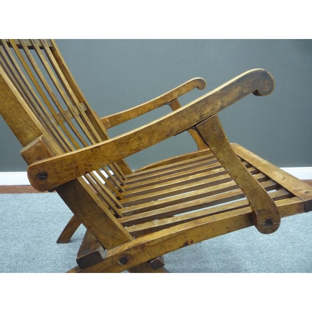 Biedermeier Folding Walnut Armchair, 1880s For Sale - Image 6 of 17