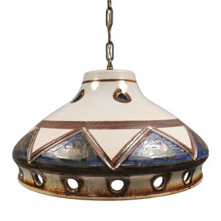 Large Danish Ceramic Pendant Lamp from Axella, 1970s For Sale
