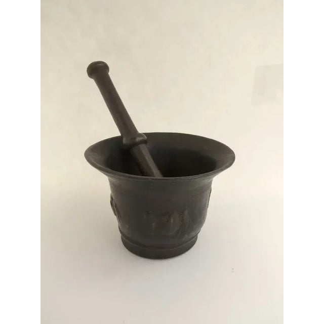 1700's Bronze Mortar and Pestle Faces For Sale - Image 4 of 11