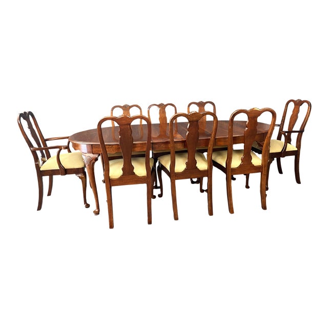 9 Piece Tell City Solid Cherry Dining Set Chairish