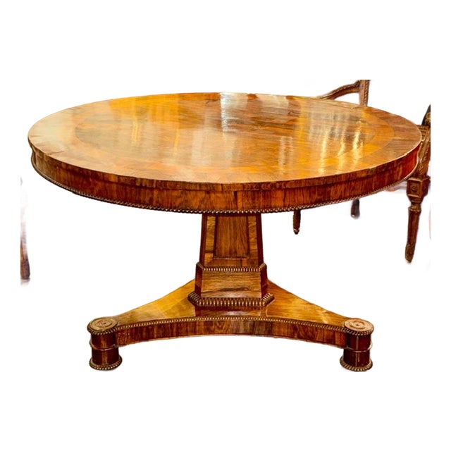 19th C. English Regency Mahogany Center Table For Sale