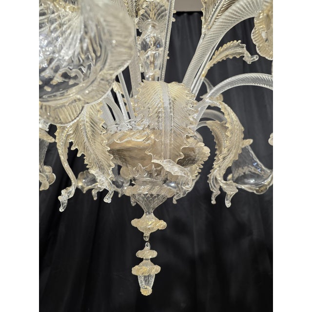 Glass Murano Glass Chandelier, 1980s For Sale - Image 7 of 14