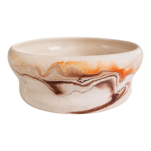 Vintage Nemadji Pottery Marbled Art Pottery Bowl in Earth Tones