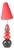 Ceramic Floor Lamp with Red Fabric Hood from Francois Chatain, France, 1970s For Sale