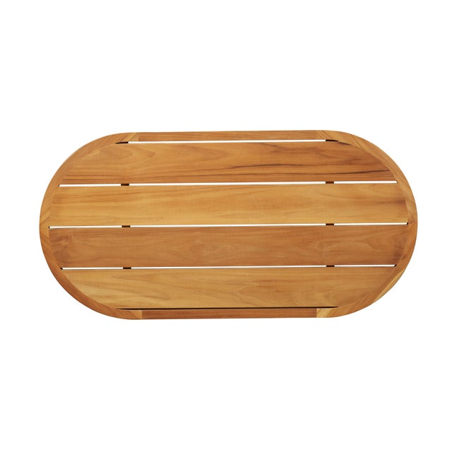 Modern Eclipse Outdoor Solid Teak Wood Coffee Table, Golden Brown For Sale - Image 3 of 7